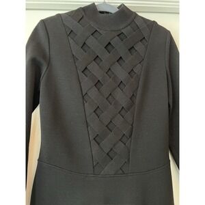 Vintage‎ Outlander Wool Blend Sweater Dress Black Evening Work Office Wear Small